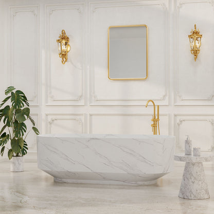 Stone resin white bathtub for modern bathroom luxury design