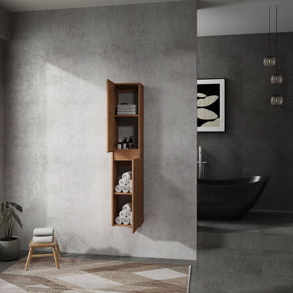 Storage Space Display of 24 inch White Oak Bathroom Wall Cabinet 