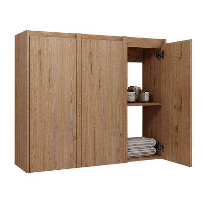 Storage space display of 36 inch White Oak Bathroom Wall Cabinet