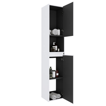 Storage space display of 59 inch Tall White Bathroom Wall Cabinet