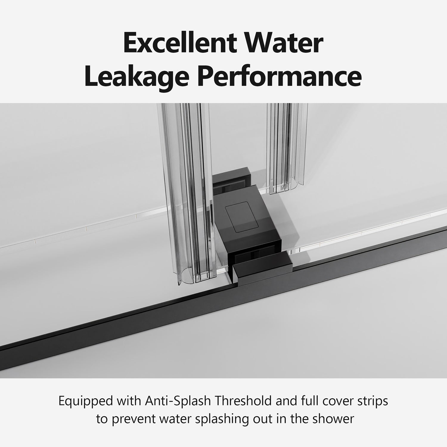 Stylish black dual sliding shower door with advanced damping