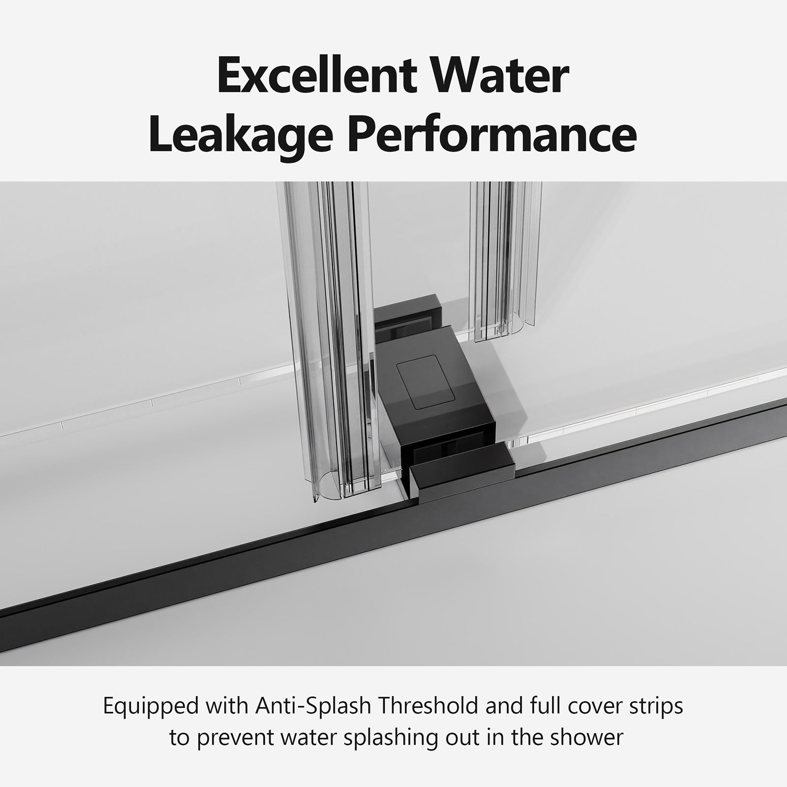 Stylish black dual sliding shower door with advanced damping