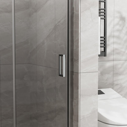 Stylish chrome bi fold shower door with corrosion resistant hardware and waterproof seals