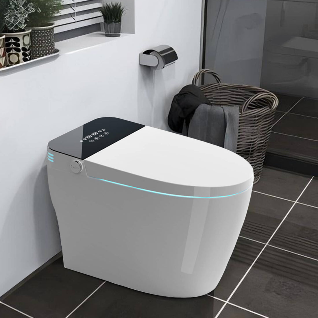 Tankless Smart Toilet with Instant Heating Black