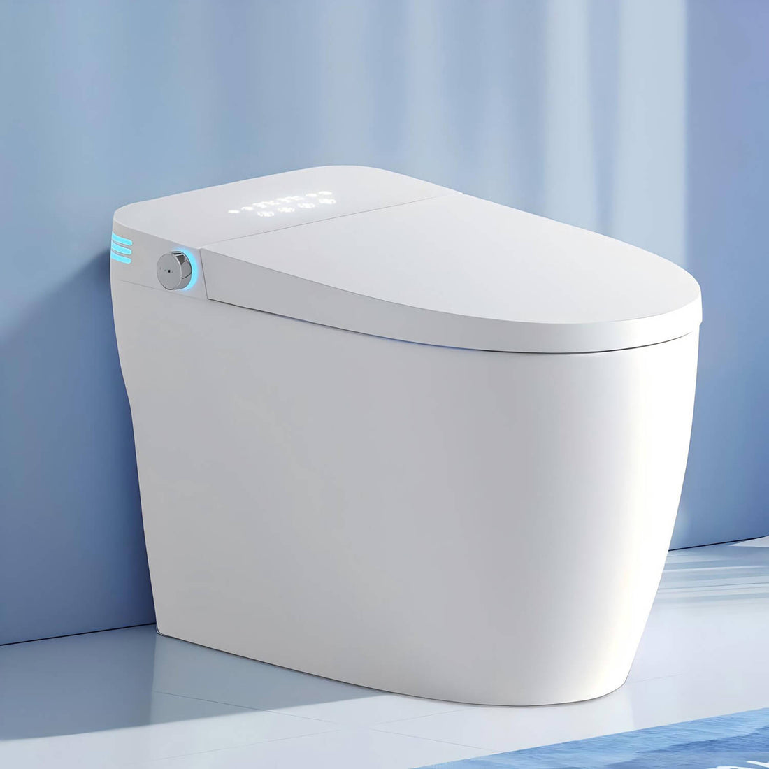 Tankless Smart Bidet Toilet with White LED Screen
