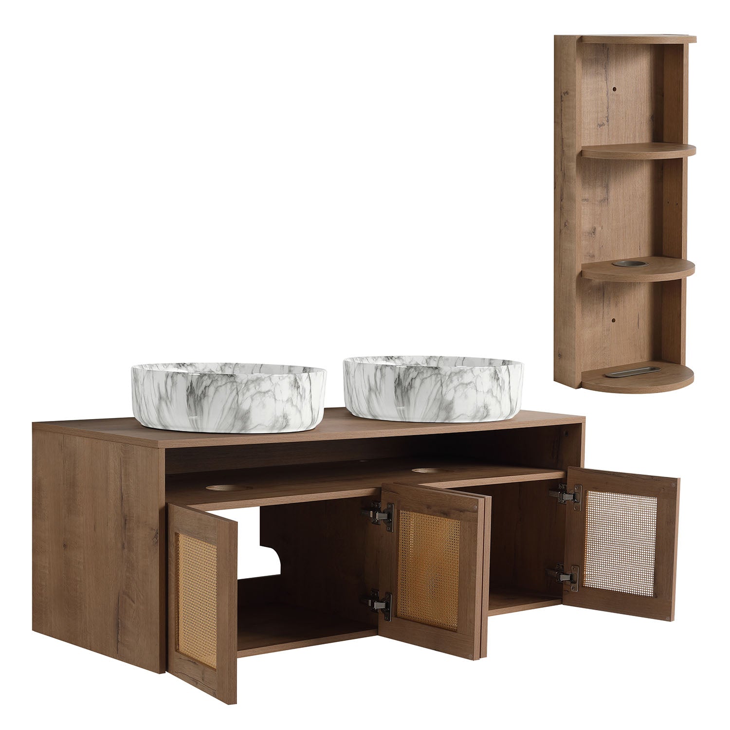 The spacious storage space of 48 inch Floating Vanity
