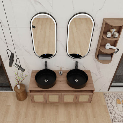 The top view of 48 inch Black Floating Vanity