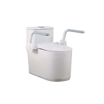 Toilet safety rails with widened non-slip ABS armrests and carbon steel frame