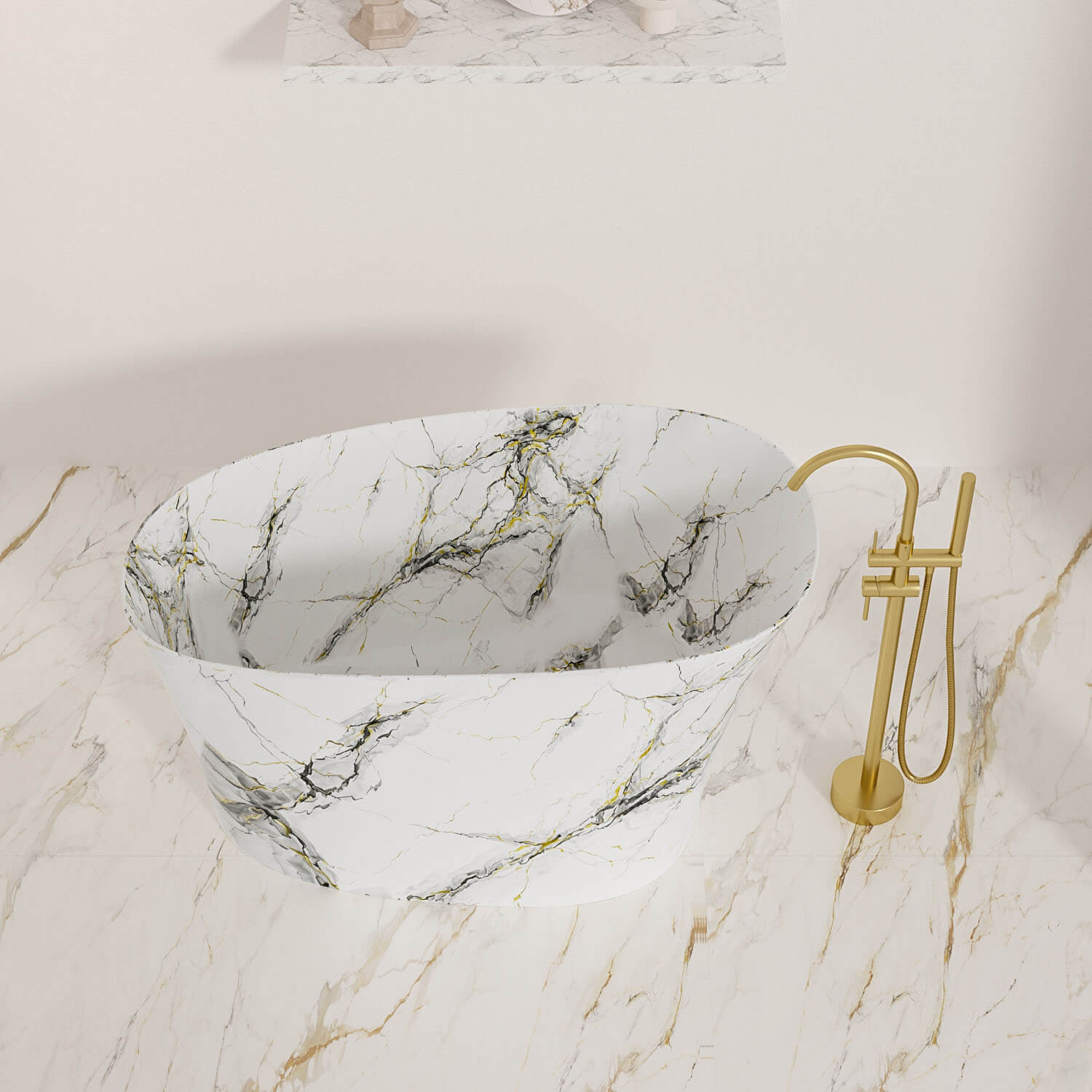 Top view compact soaking bathtub for small bathroom space saving design