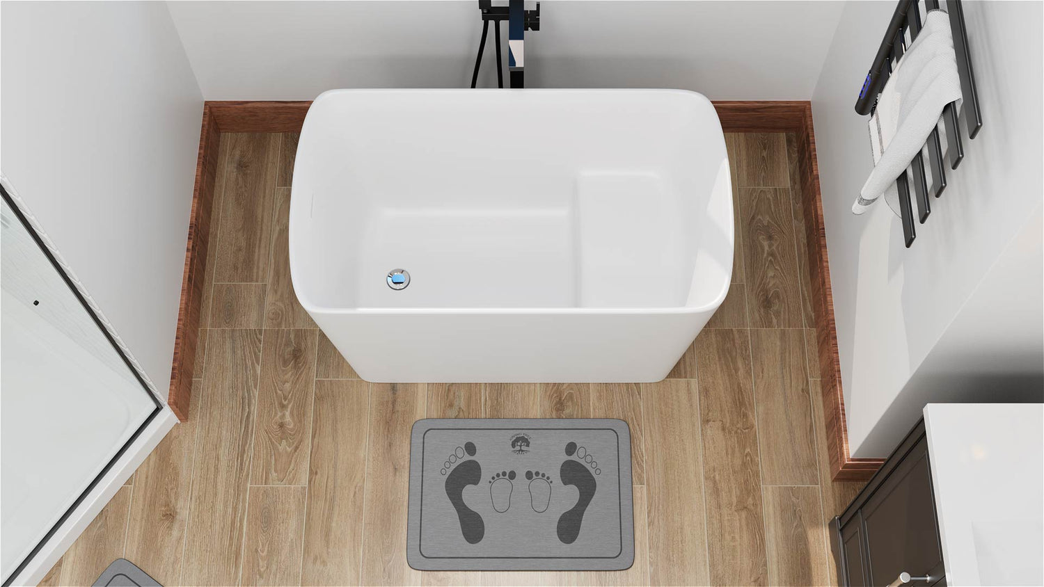 Top view of a Sitting bathtub