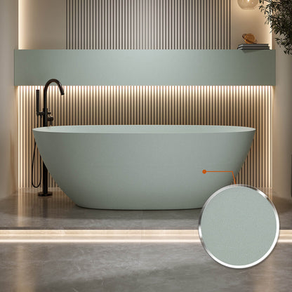 Turquoise green solid surface bathtub with scratch resistant and durable stone resin finish