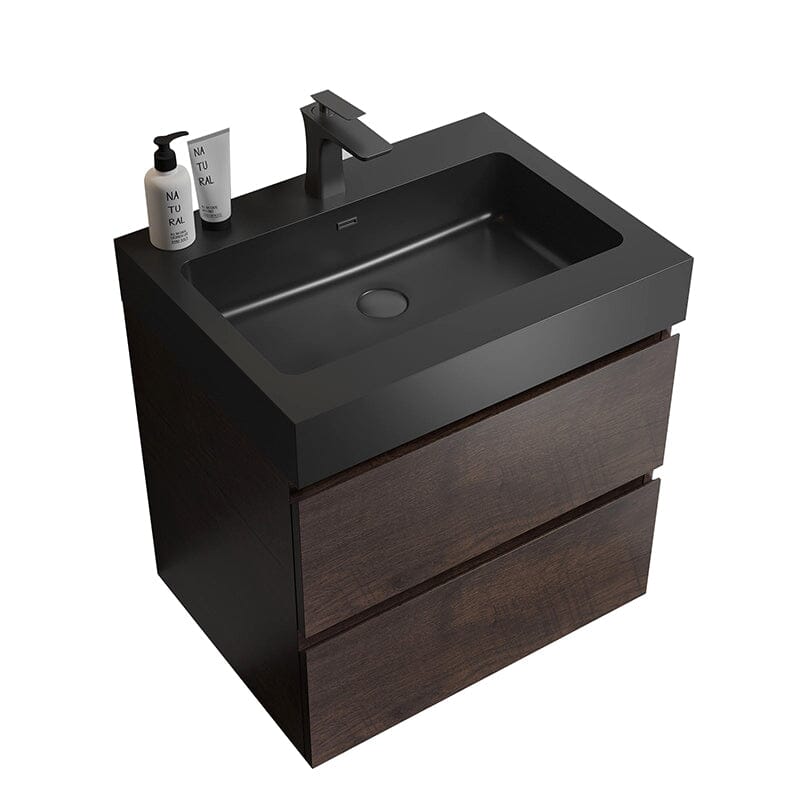 24 Inch Bathroom Vanity with Sink Wall Mounted Floating One-Piece Sink Cabinet