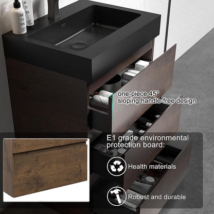 24 Inch Bathroom Vanity with Sink Floor Mounted One-Piece Sink Cabinet