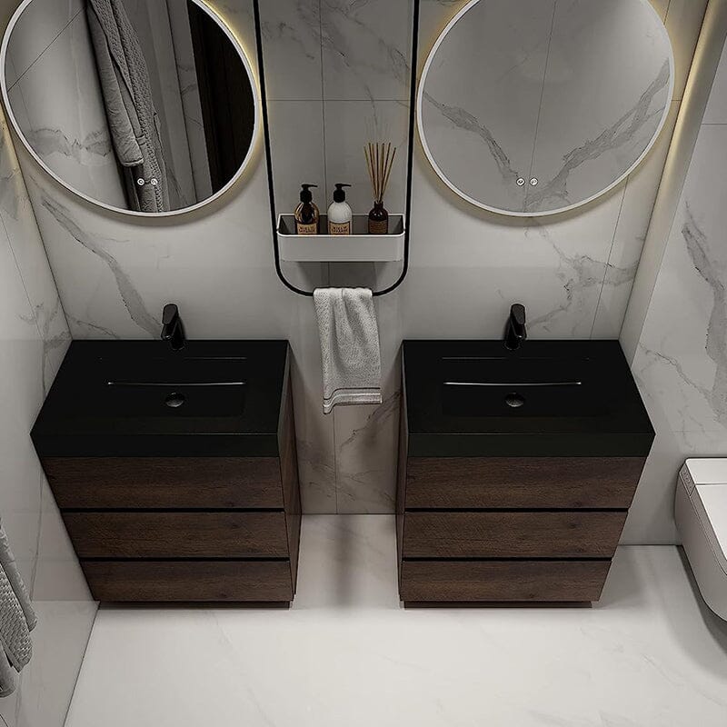 30 Inch Bathroom Vanity with Sink Floor Mounted One-Piece Sink Cabinet