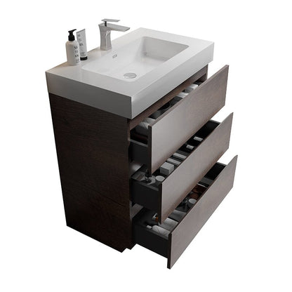 30 Inch Bathroom Vanity with Sink Floor Mounted One-Piece Sink Cabinet