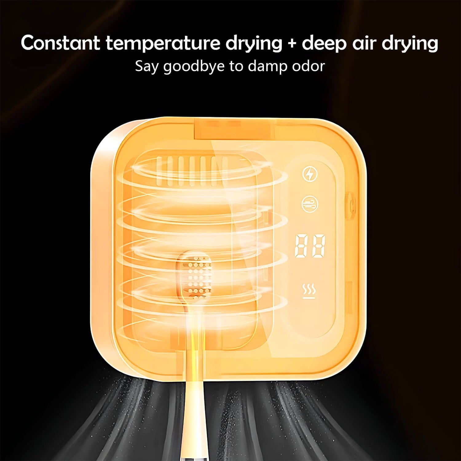 UV light toothbrush holder with long battery life display