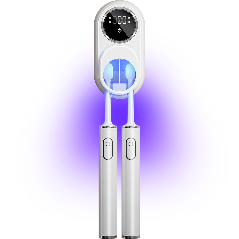 UV Disinfecting Toothbrush Holder Wall Mounted with Cover, Auto Open/Close Covered for Bathroom