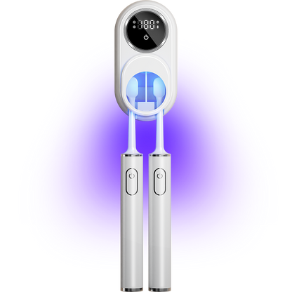 UV Disinfecting Toothbrush Holder Wall Mounted with Cover, Auto Open/Close Covered for Bathroom