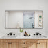 Ultra long black framed rectangular bathroom mirror for double vanity