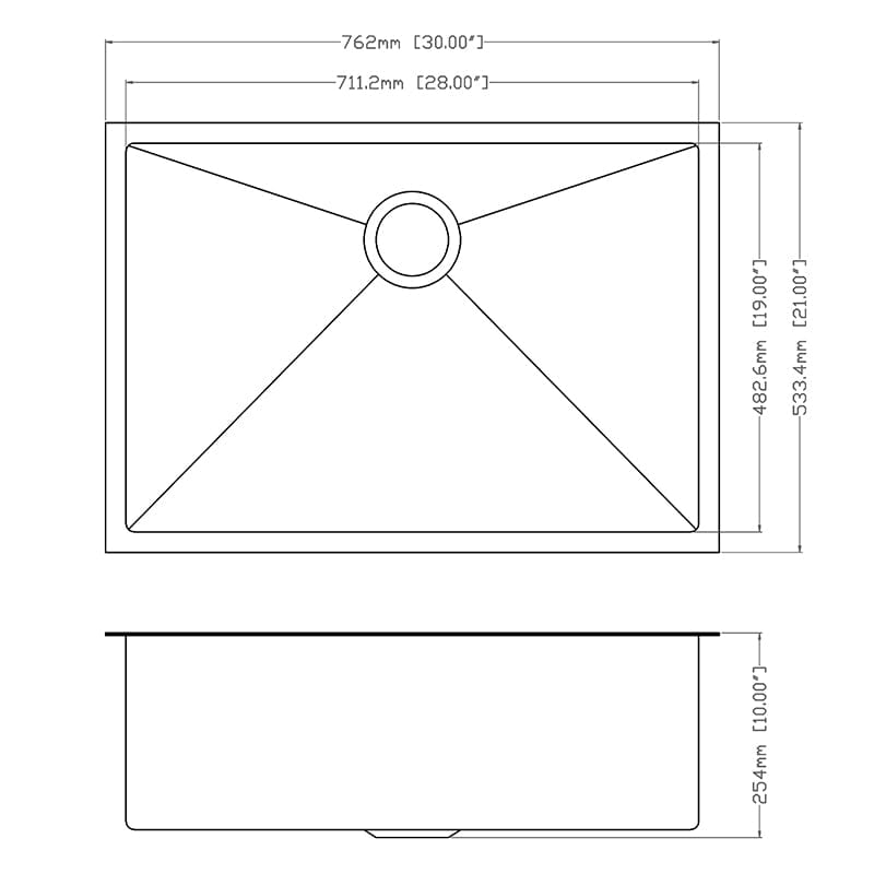 30&quot; x 21&quot; Undermount Kitchen Sink 16 Gauge Stainless Steel Single Bowl with Bottom Grid, Roll-up Rack, Drainer