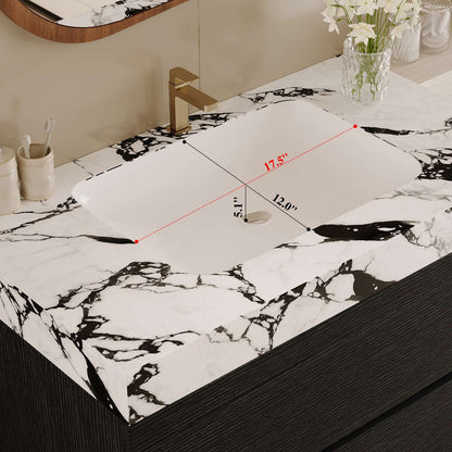 Undermount Ceramic Sink Dimension Specifications Faux Marble Countertop View
