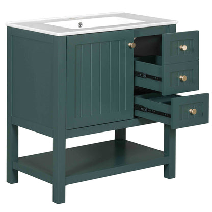 Vanity cabinet showcasing its sturdy solid wood frame
