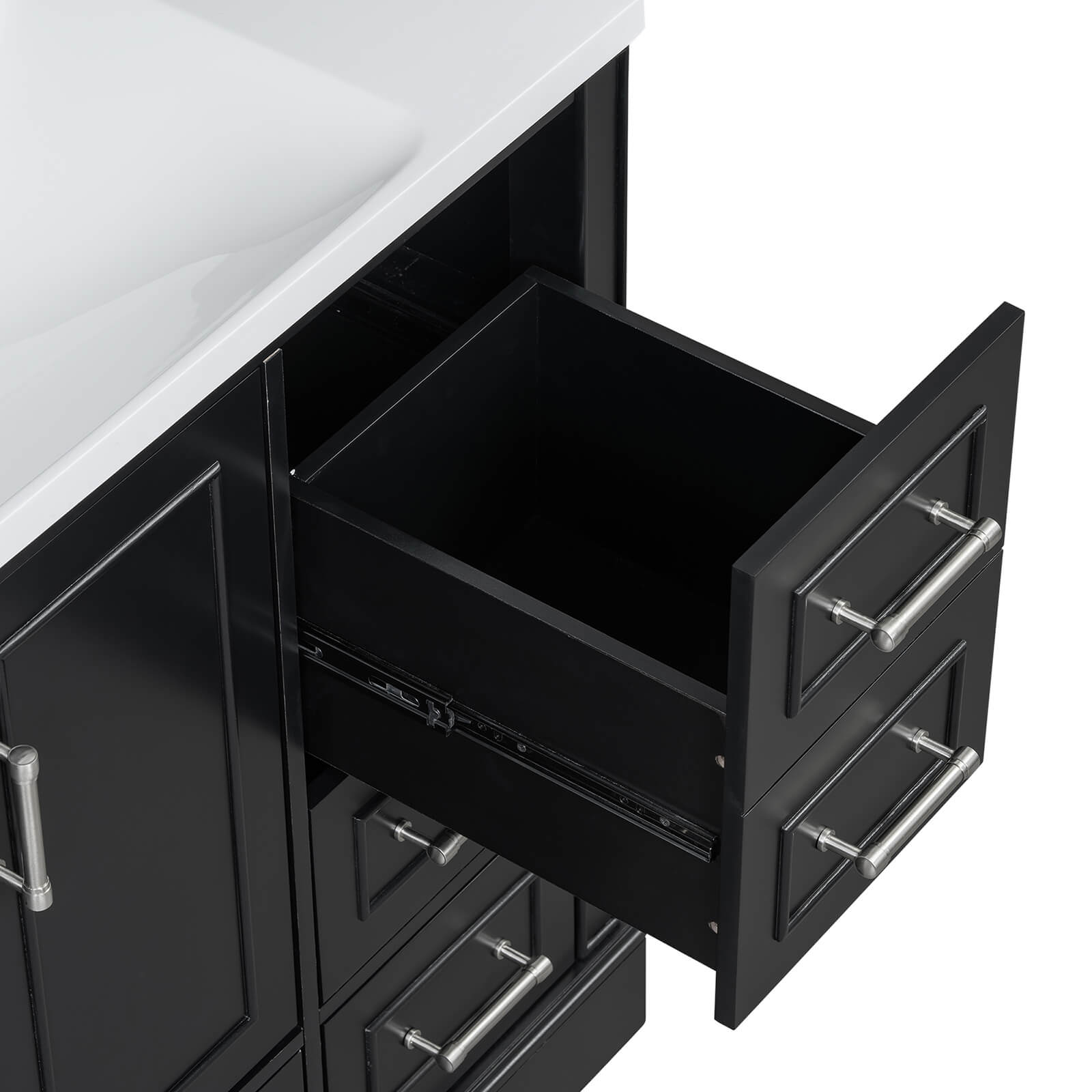 Versatile bathroom vanity for modern or traditional spaces