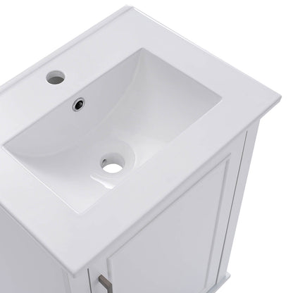 Versatile white bathroom vanity for maximizing space