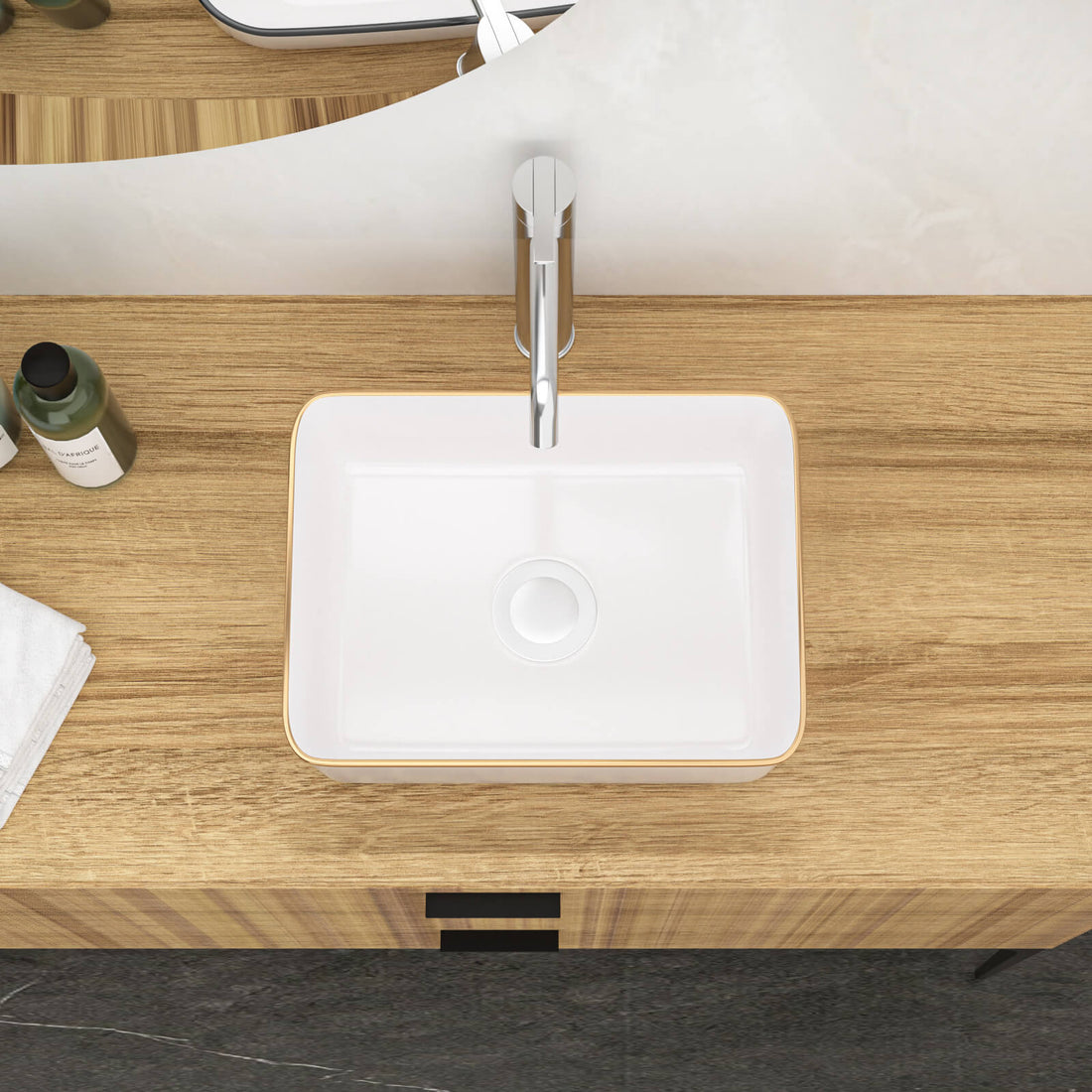 Vessel sink with durable kiln fired ceramic construction