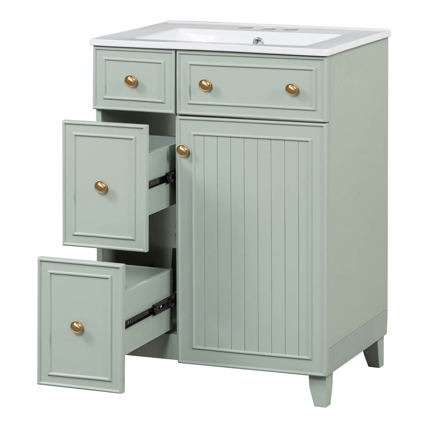 Vintage-inspired small vanity design with modern touch