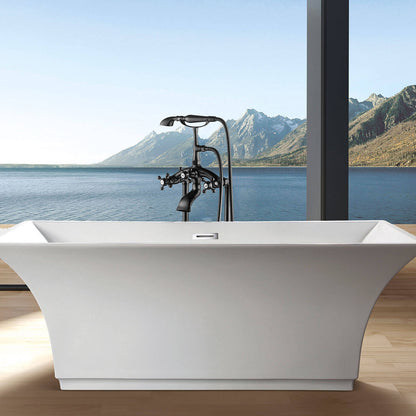 Vintage matte black tub filler faucet for bathroom upgrade