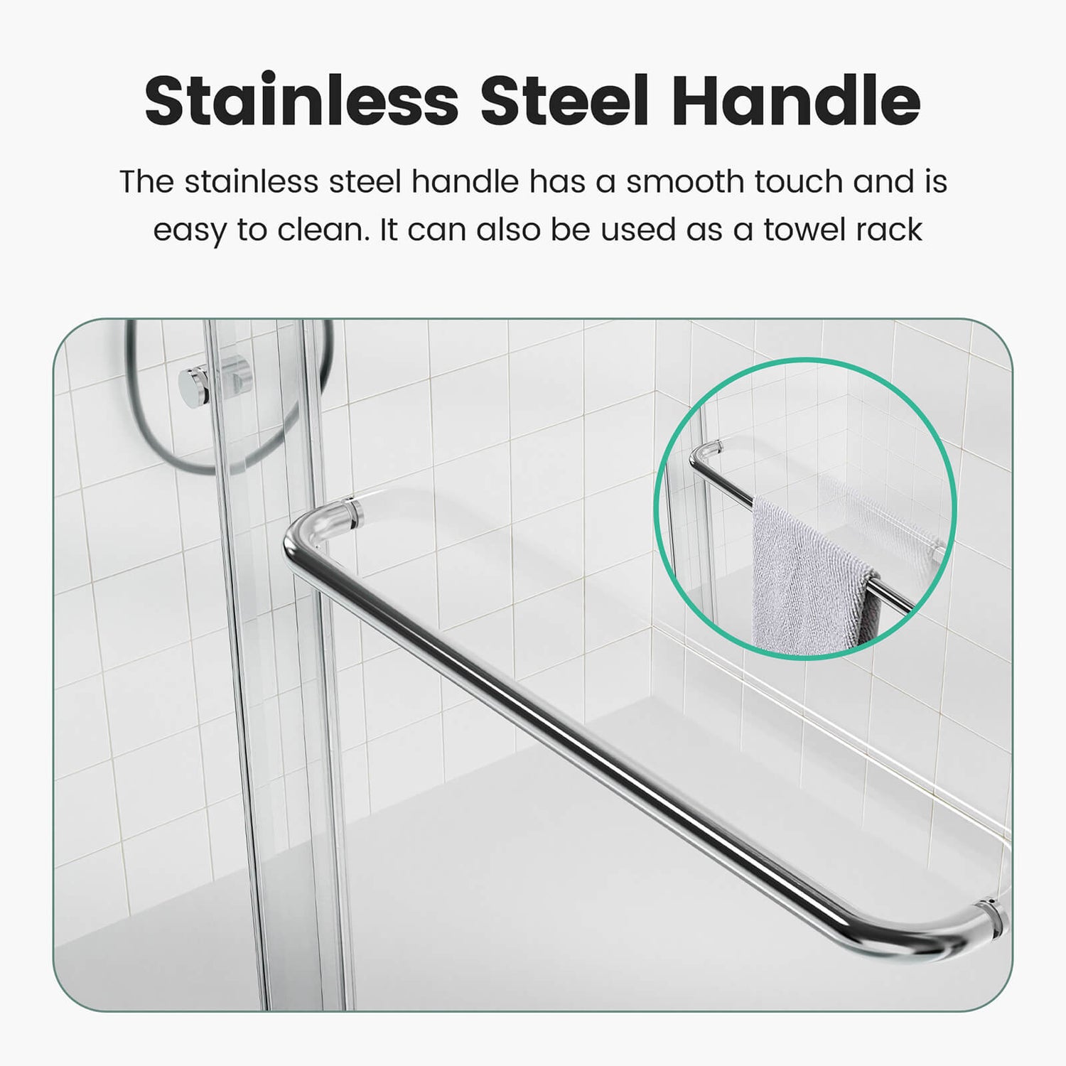 W1552GTP175007 Shower Door Stainless Steel Handle Instructions