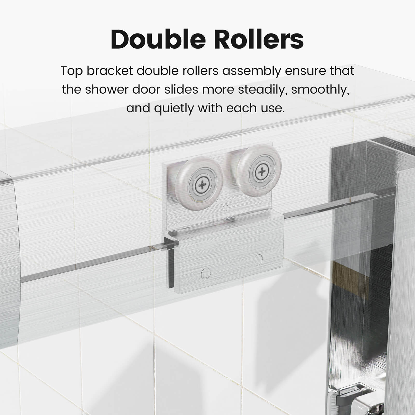 W1552GTP221562 shower door double roller design