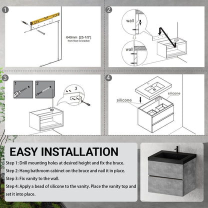 W1573GTP155844 Bathroom Vanity Installation Instructions