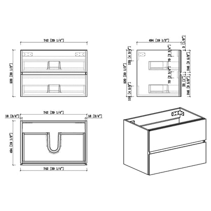 W1573GTP155845 Bathroom vanity cabinet dimensions sketch