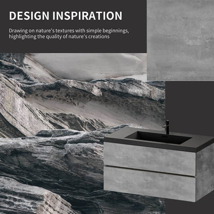 W1573GTP155847 Bathroom Vanity Cement Gray Finish