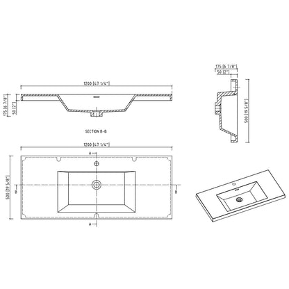 W1573GTP155848 Bathroom Vanity Countertop Dimensions Specifications