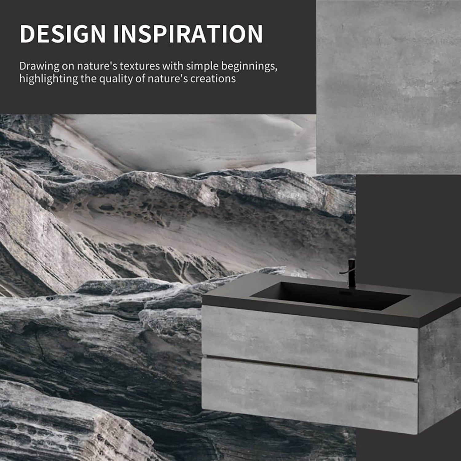 W1573GTP155848 Bathroom vanity cement finish details