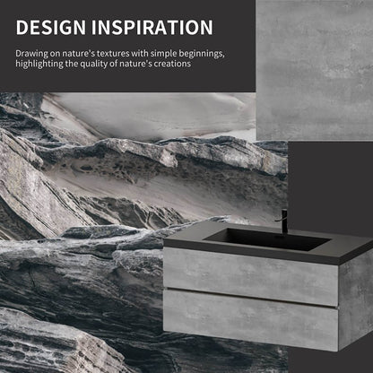 W1573GTP155848 Bathroom vanity cement finish details