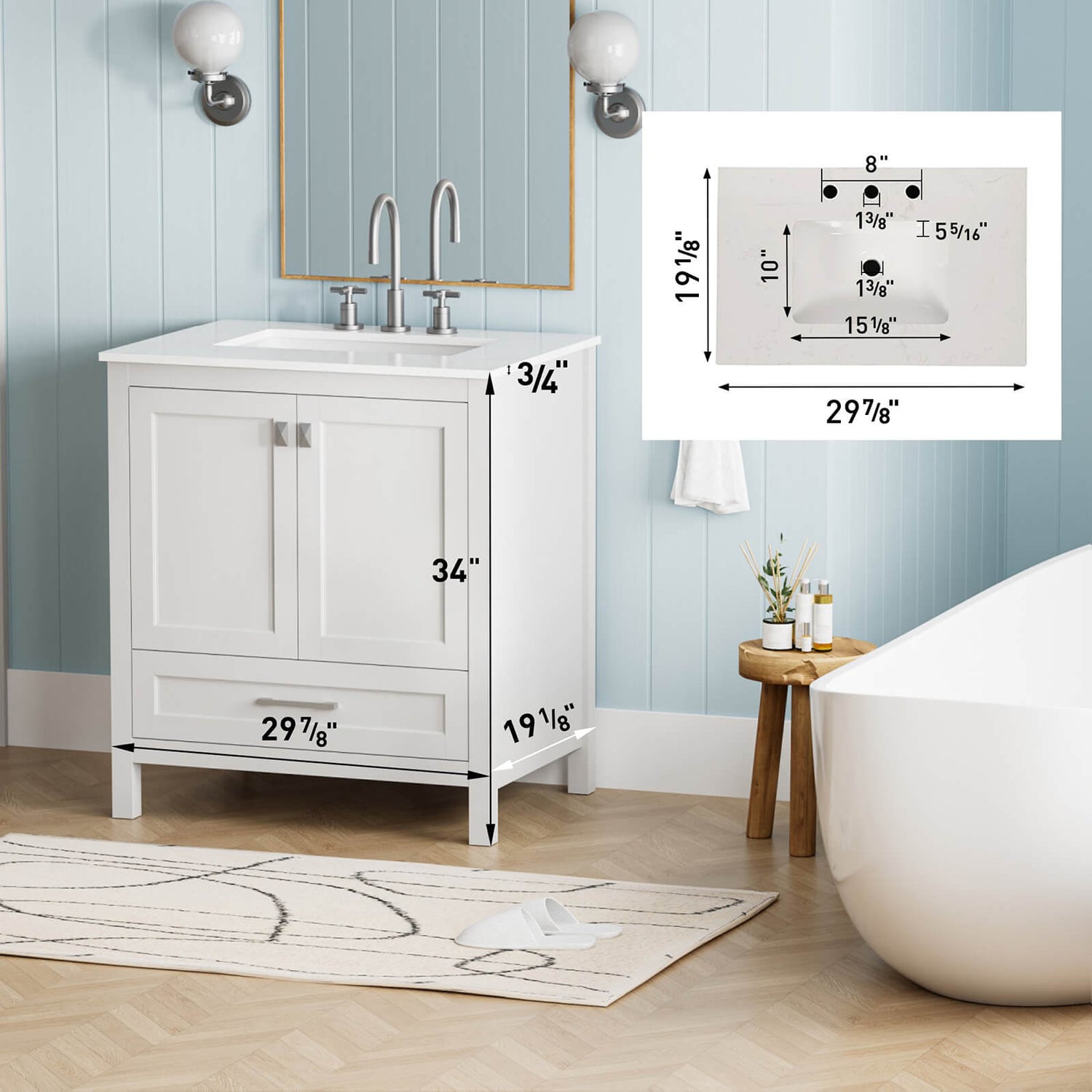 W1573GTP237851 Bathroom vanity dimensions and specifications