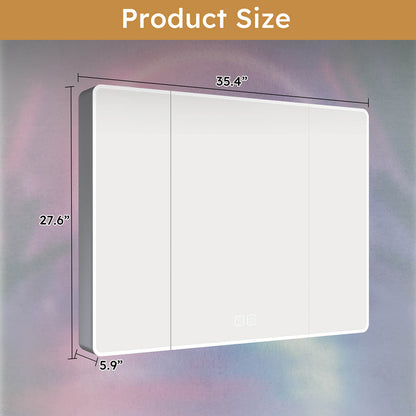 35&quot; x 28&quot; LED Medicine Cabinet with Defogger