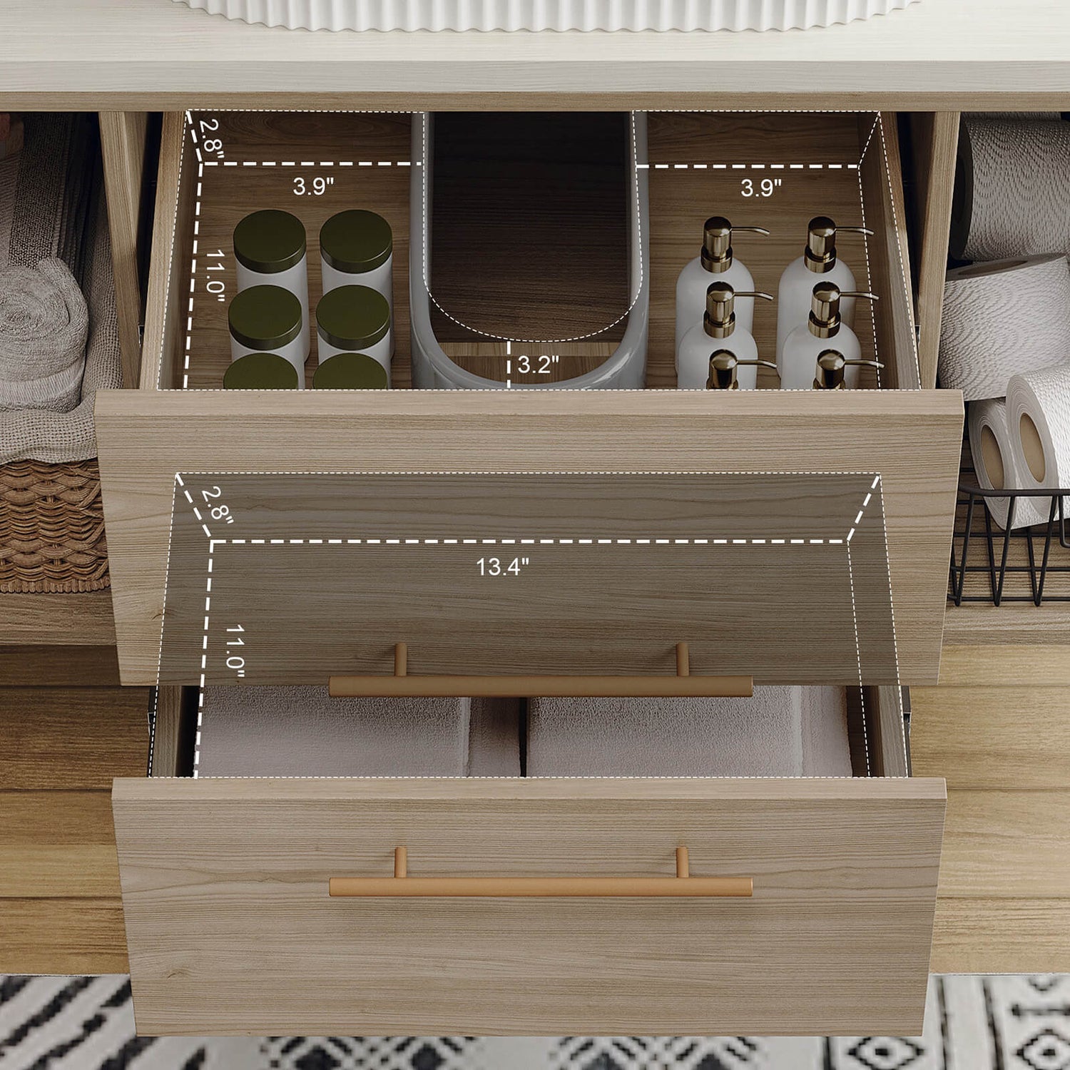 W3136GTS00012 Drawer dimensions