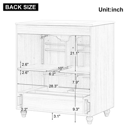 WF319GT484AAG Bathroom Vanity Back Dimensions Specifications