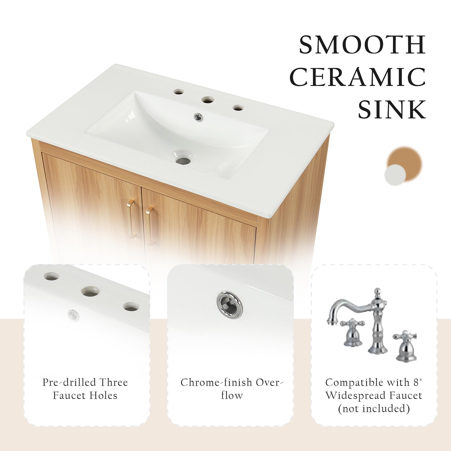 WF319GT484AAG Bathroom sink installation hole diagram