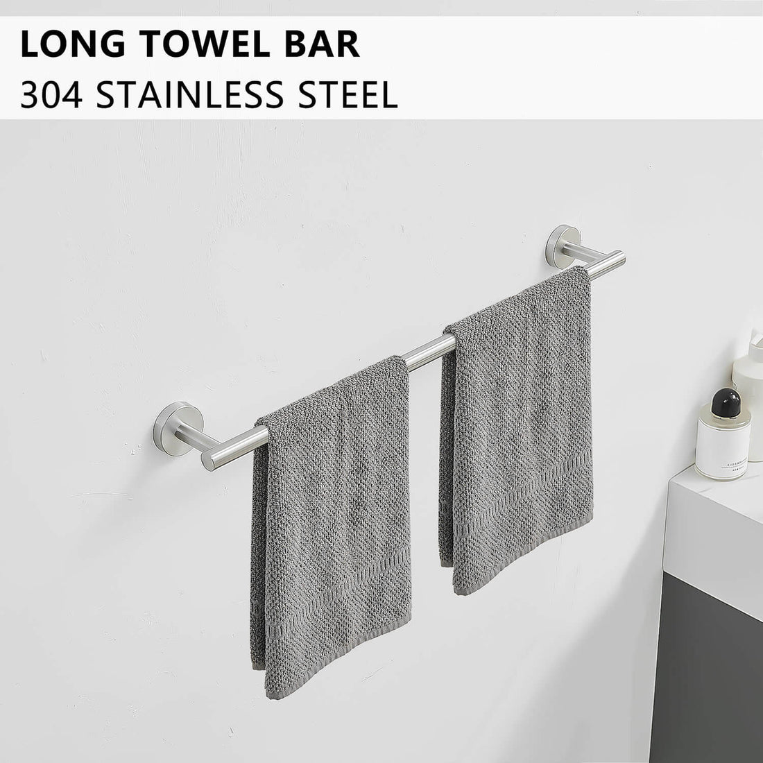 Wall Mounted Brushed Nickel Bathroom Hardware towel bar