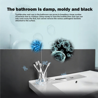 UV Disinfecting Toothbrush Holder Wall Mounted with Cover, Auto Open/Close Covered for Bathroom