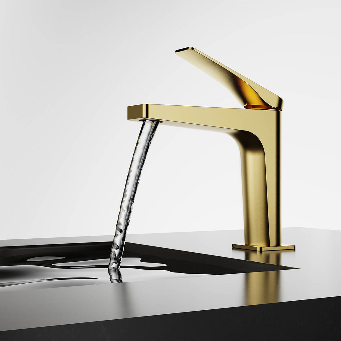 Water Saving Gold Single Hole Bathroom Sink Faucet