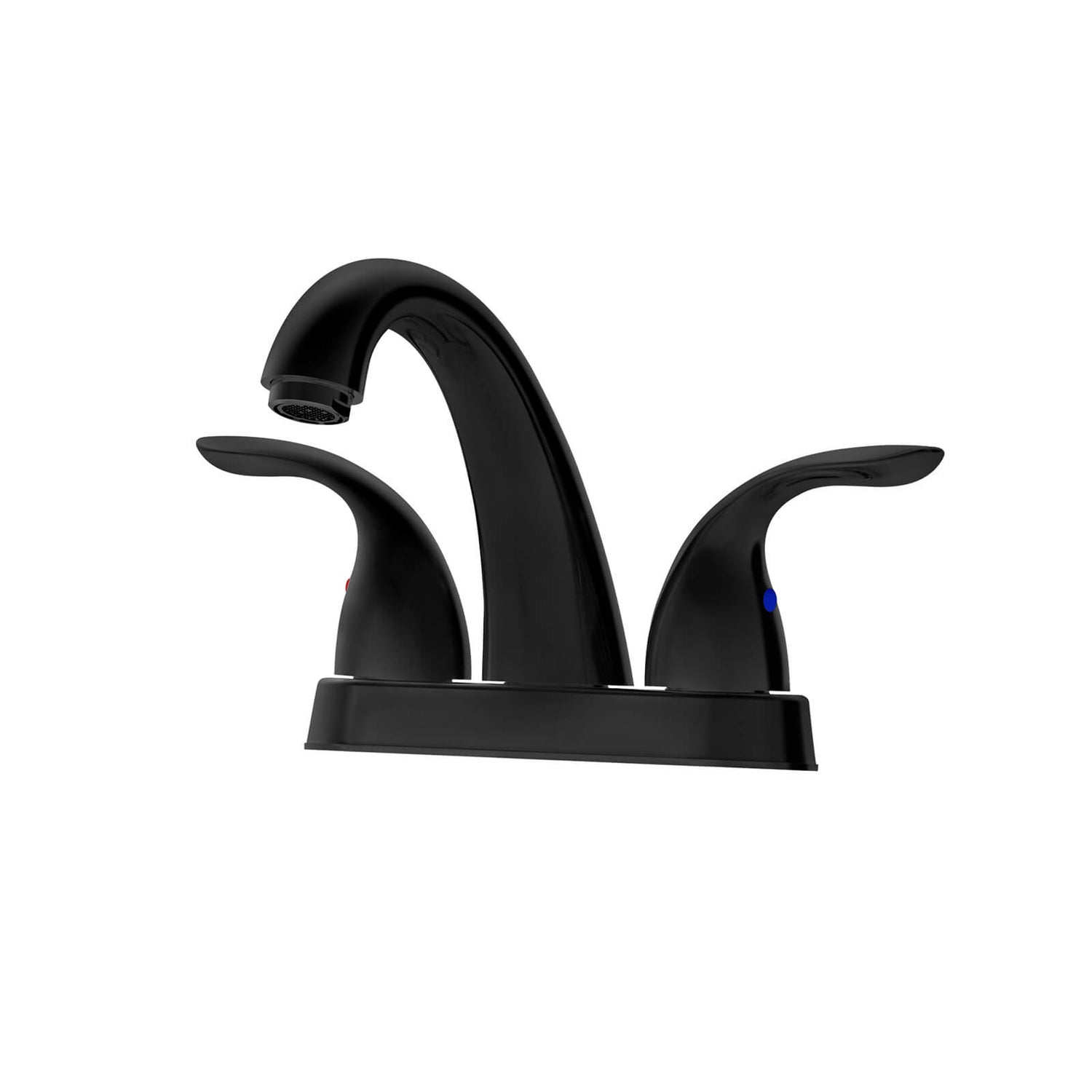 Low Arc Matte Black Bathroom Sink Center Faucet