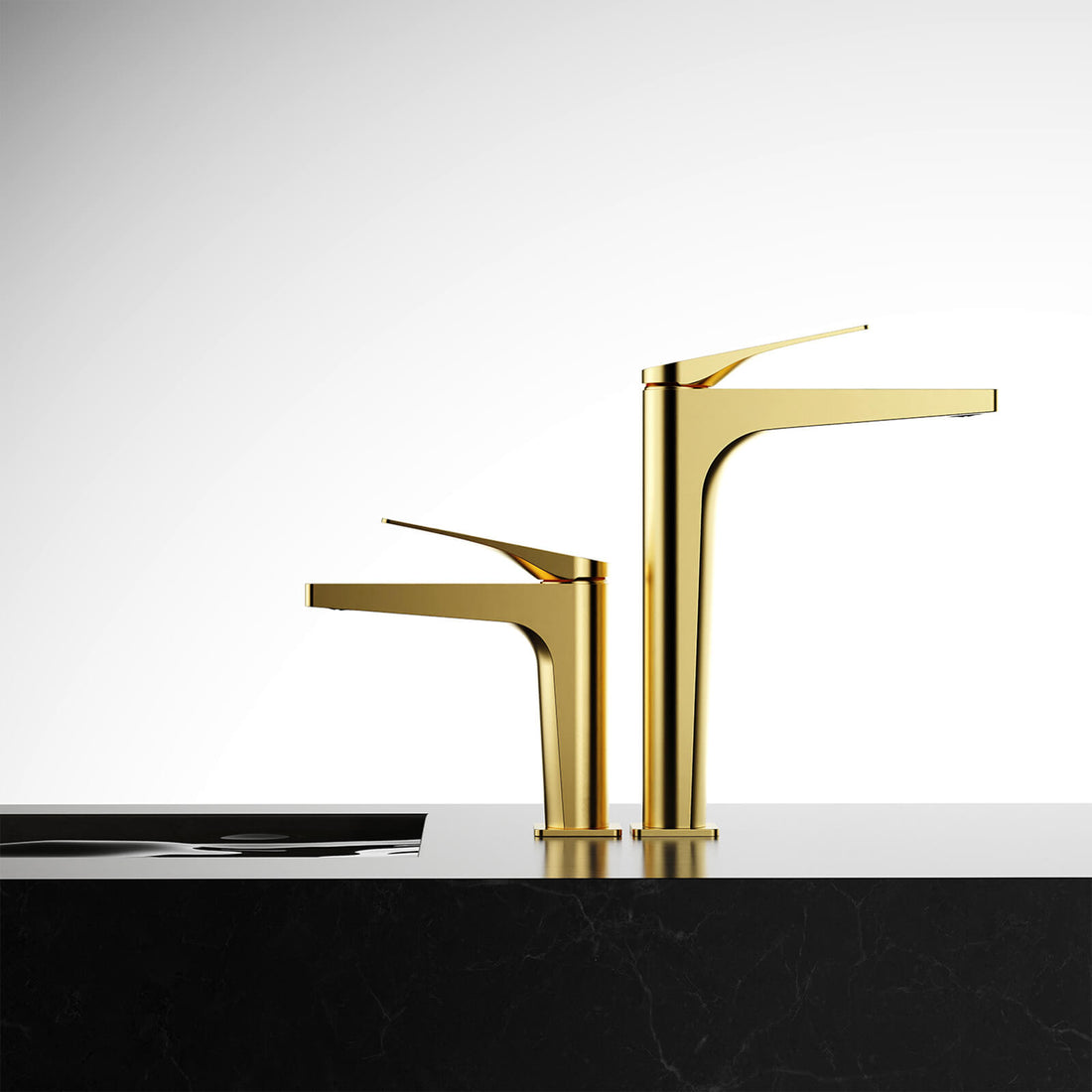Water saving gold single hole bathroom sink faucet with modern design