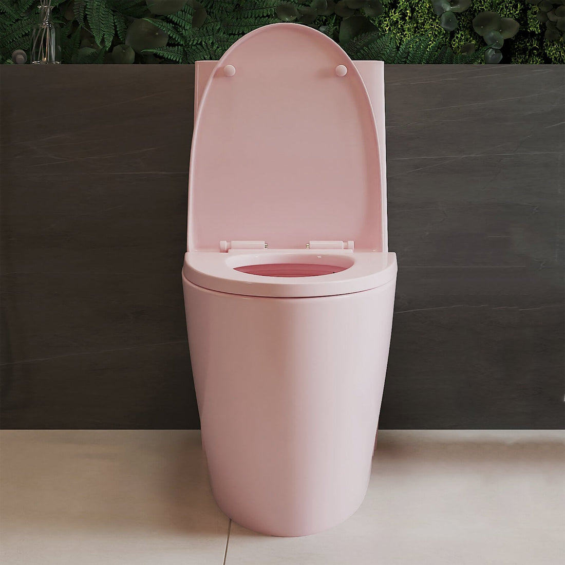 Water saving pink toilet with powerful flush